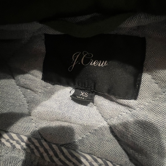 J. Crew Quilted Downtown Field Green Cotton Zip Gold Snap Jacket XS - Picture 10 of 13